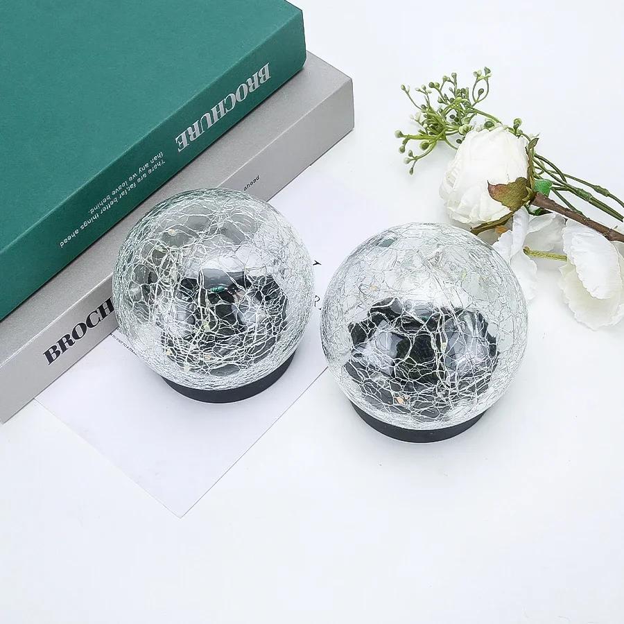 LED Solar Ground Insert Light Outdoor Waterproof Garden Garden Decoration Buried Christmas Outdoor Glass Ball Crack Light