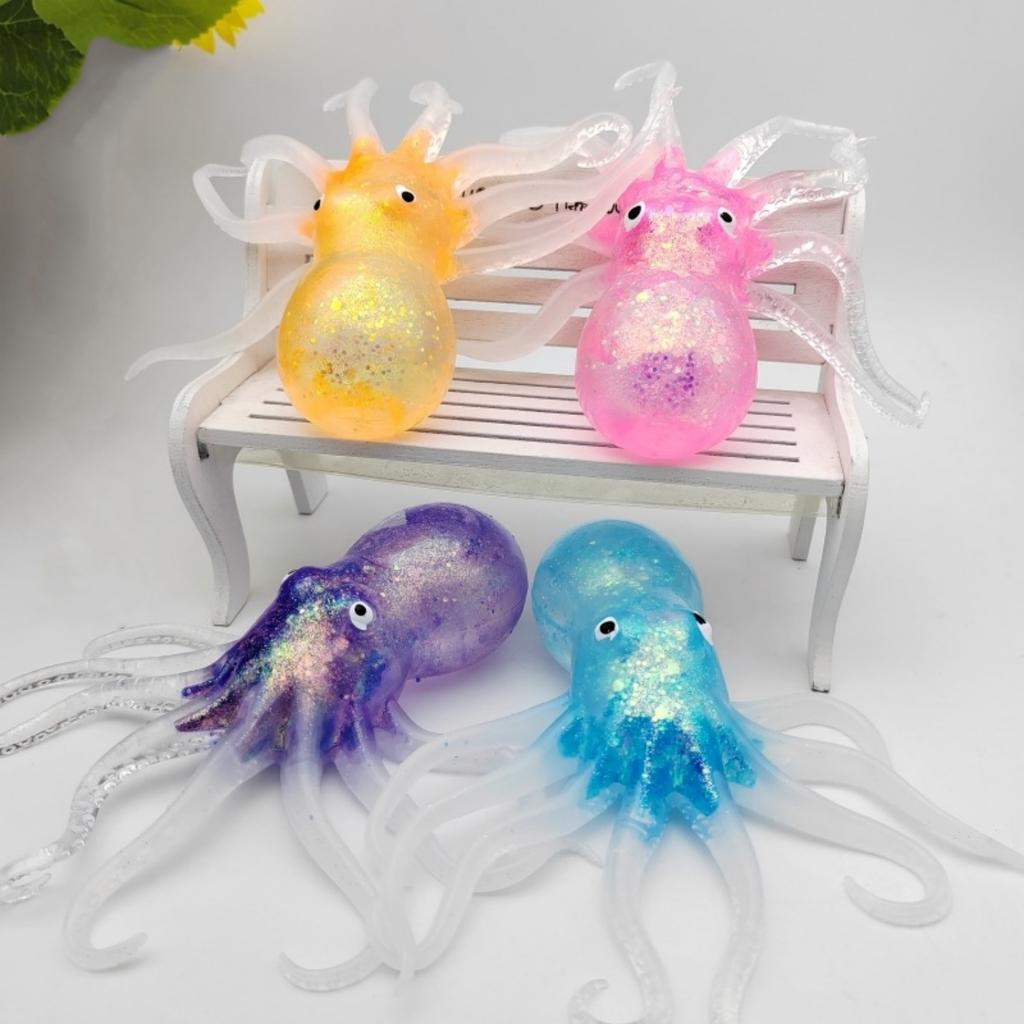 Squishy Octopus Stress Balls for Kids & Adults - Sensory Fidget Toys, Classroom Prizes, Party Favors, Stress Relief Toy