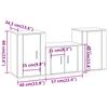 3 Piece TV Cabinet Set Grey Sonoma Particleboard