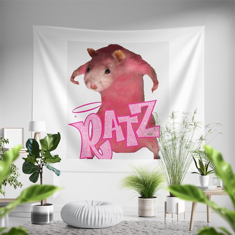 Aertemisi Funny Ratz Tapestry Wall Hanging Art for Bedroom Living Room College Dorm Party Backdrop Home Decoration
