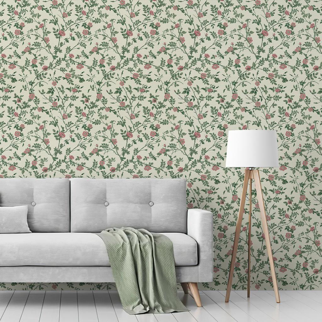 Зеленые Цветочные Обои Самоклеящиеся Ретро Водонепроницаемые Цветочные Настенные Контактные Обои Элегантная Наклейка для Мебели Шкафа