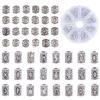 48 Pcs/Set Vikings Rune Beard Bead Hair Tube Beads Dreadlock Beads Hair Beads