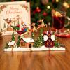 PVC Christmas Village Figurine Winter Landscape Reindeer Tabletop Ornament  Fireplace Decor