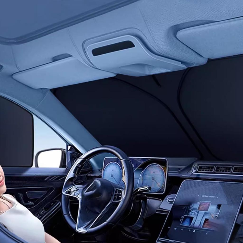 Foldable Car Windshield Sun Shade, Universal Summer Heat Insulation & UV Blocking Front Window Sun Visor