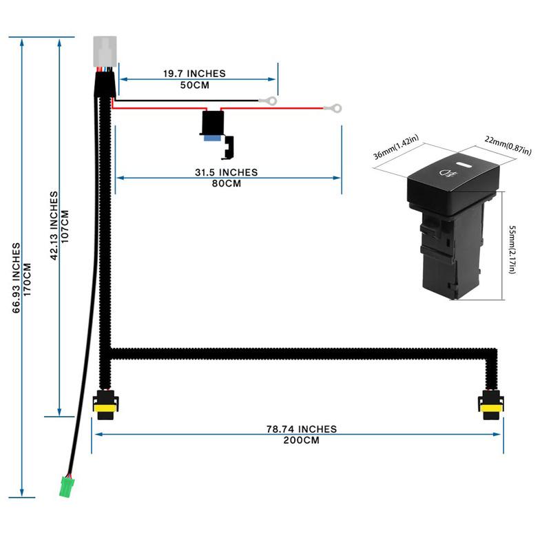 Комплекты Wiring Harness Socket Wire Connector с реле 40А и переключателем ВКЛ/ВЫКЛ H10 H12 HB3 HB4 для противотуманных фар, подходят для светодиодных рабочих фар