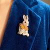 Цинк Сплав Цинка Животное Брошь Винтажная Пасхальная Эмалевая Булавка Кавайная Брошь Кролик Свадьба