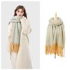 2025 Autumn/Winter Chunky Tassel Clip Flower Shawl Scarf