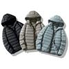 Winter Light Down Jacket Men's New Hooded Down Jacket Winter White Duck Down Jacket Men's Simple Casual Men's Clothing