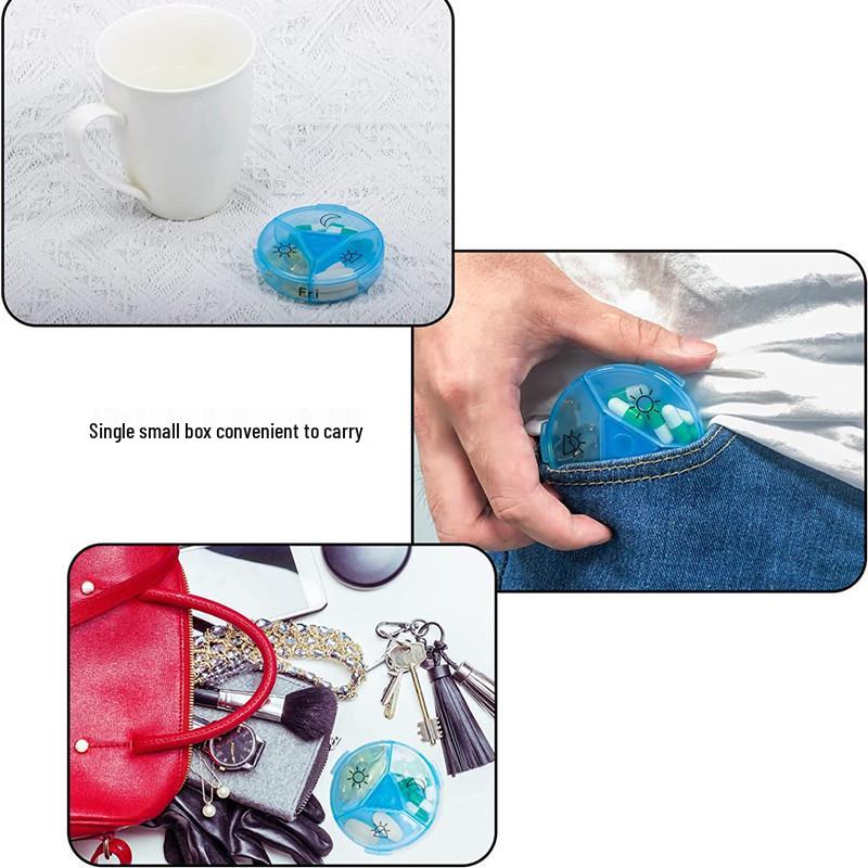 21-Compartment Rainbow Weekly Pill Organizer for Elderly – Travel-Friendly and Health-Focused.