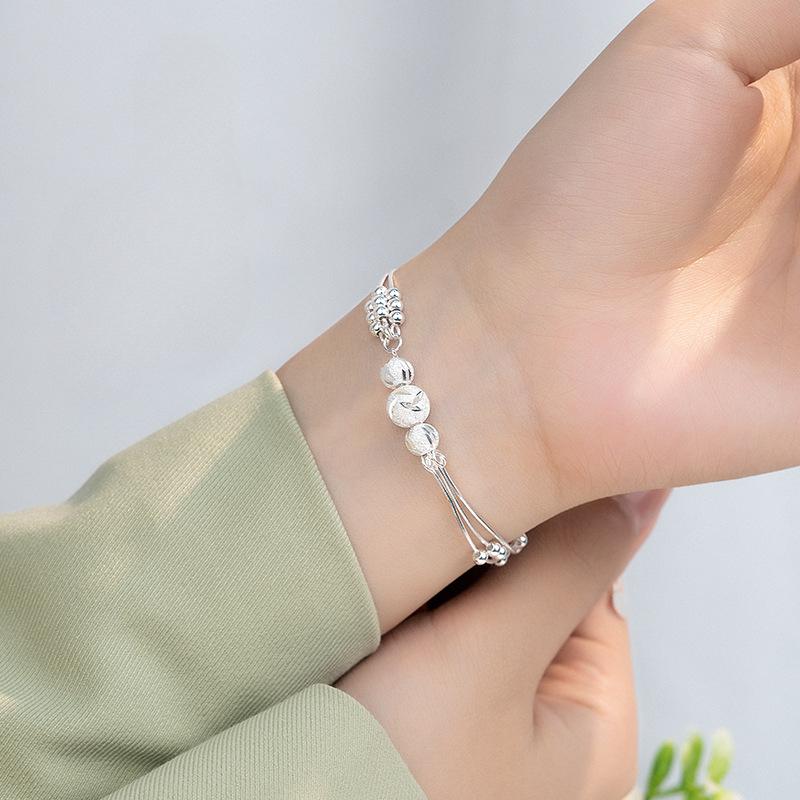 S925 Серебряный браслет Sansheng III, женские переводные бусины, легкий роскошный нишевый дизайн, аксессуары для рук, китайский подарок на День святого Валентина