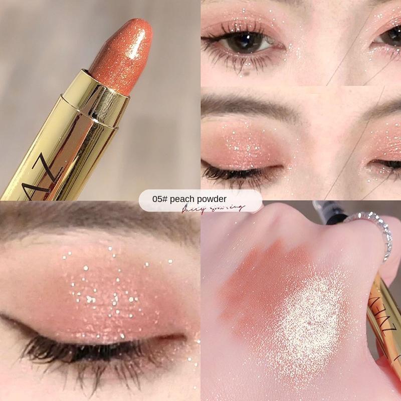 Lazy Sleeper Silkworm Highlight Brightener Тени для век Ручка с двойной головкой Fine Shimmer Pearl Водостойкие тени для век Стойкая фиксация женского макияжа