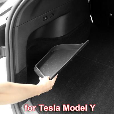 Для Tesla Model Y 2023 Аксессуары для интерьера Задний багажник Боковой лоток для хранения Органайзер Доска TPE Модификация Держатель ModelY Berlin
