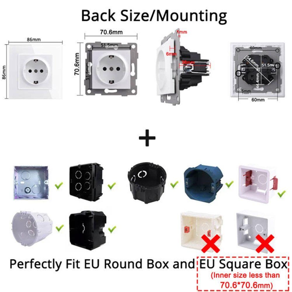 1Pcs PC Panel Modular Sockets And Switches EU French Socket Module for EU Standard Wall Mount DIY