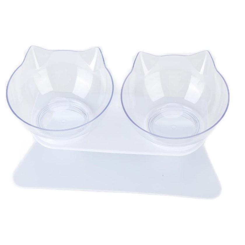 Миска для домашних животных, прочная миска для кормления и поения кошек и собак с подставкой для хранения мелких домашних животных, прозрачная