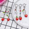 Cute Strawberry Phone Chain Ornament Heart Beaded Cellphone Pendant Phone Lanyard Bag Charm for Fashionable Individuals