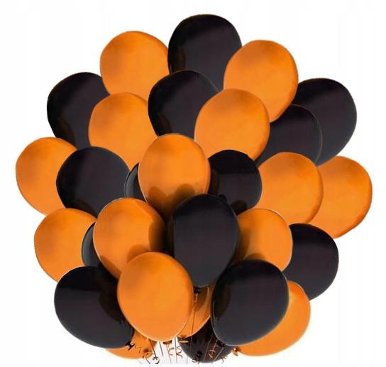 Zestaw Balonów Czarne, Pomarańczowe 50 Szt.