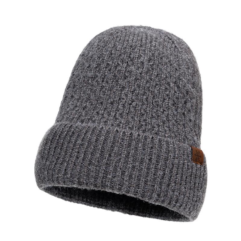 Большая шерстяная шапка мужская осенне-зимняя бархатная теплая вязаная шапка для езды на велосипеде ветрозащитная защита ушей холодостойкая шапка