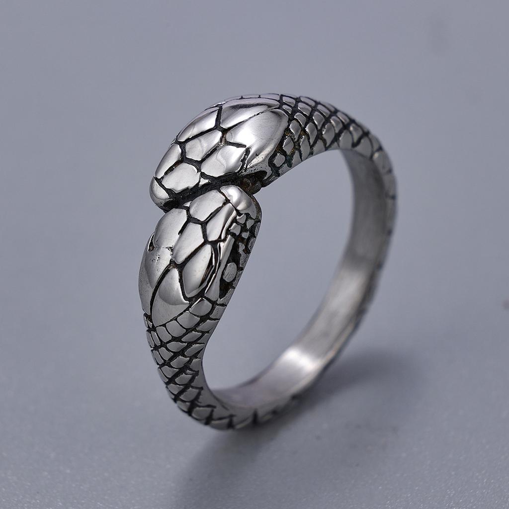 Кольцо из серебра 925 пробы в стиле ретро с изображением головы змеи, кольцо с рисунком головы змеи, персонализированное креативное кольцо