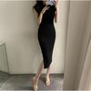 Женское летнее сексуальное платье миди на одно плечо с нерегулярным разрезом