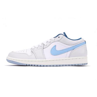 Air Jordan 1 Каштановый Нескользящие Покрытие Амортизация Низкие Винтажные Баскетбольные Кроссовки Мужские Белый Синий FN5214-141(Команда15-)