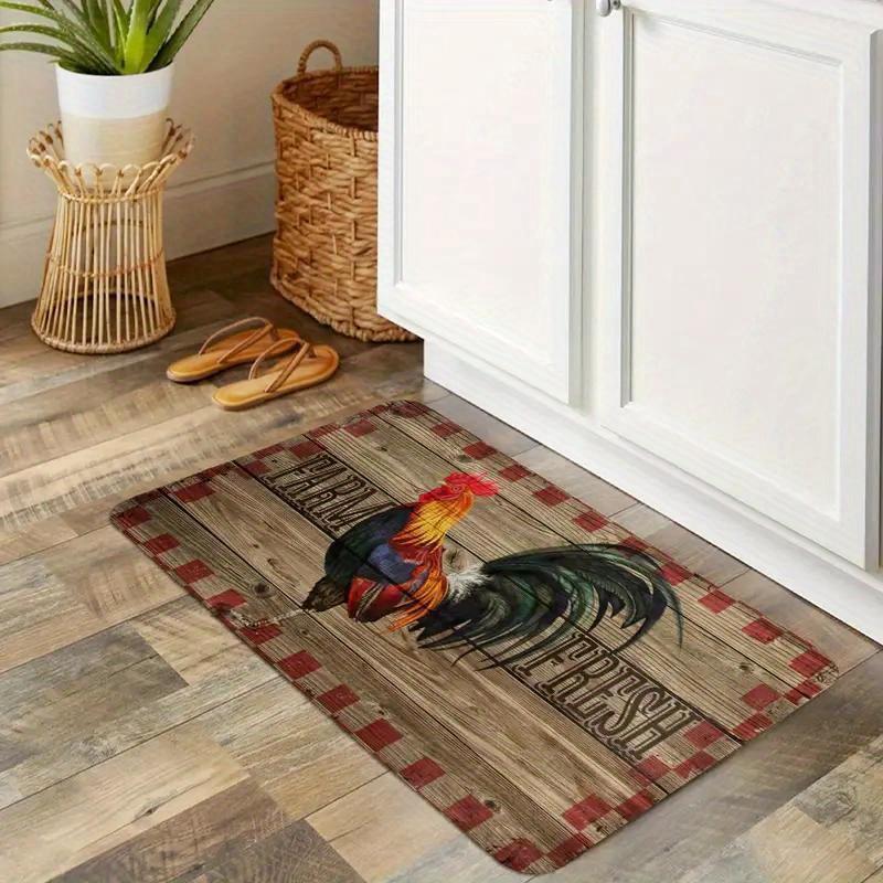 Мягкий кухонный коврик с изображением петуха и подсолнуха, кухонный коврик против усталости, набор водонепроницаемых нескользящих ковриков, коврик для бегуна, прикроватный коврик, впитывающий ковер для кухни