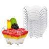 24Pcs 90ML Dessert Cup Food Grade Thickened Disposable Plastic Smooth Edges Flower Shape Cake Cup