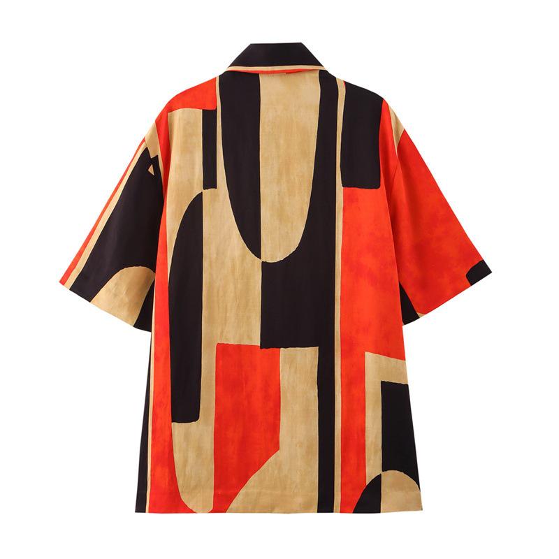 TAOP&ZA Женский весенне-летний модный комплект с принтом: рубашка и повседневные брюки