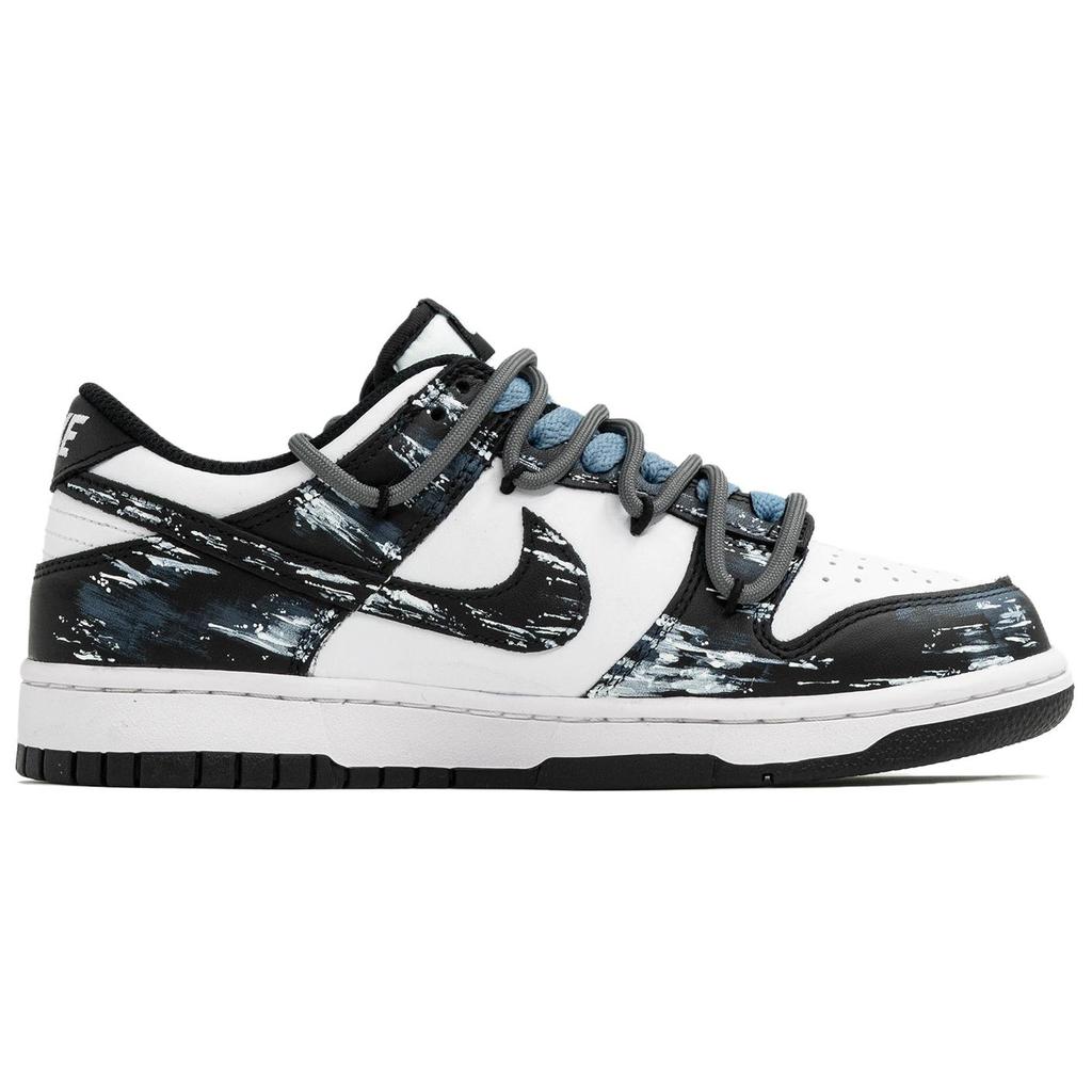 Nike Кроссовки Dunk Kaleidoscope, Чернильные брызги, Сумка для покупок, Износостойкие, Низкие, Для скейтборда, Мужские, Черно-бело-синие, DD1391-100(Team1023-S-BOX)