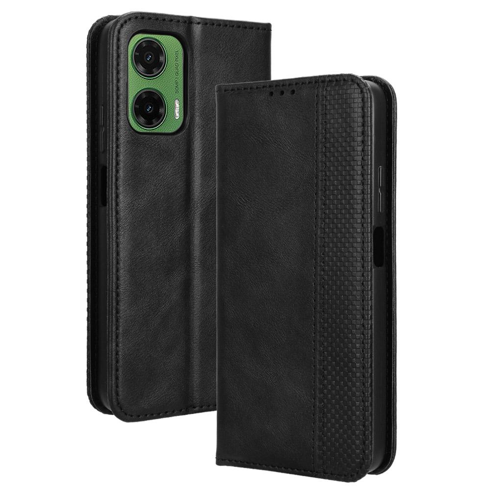 Кожаный чехол-кошелек с подставкой для Motorola Moto G35 5G, чехол для телефона с ретро-текстурой