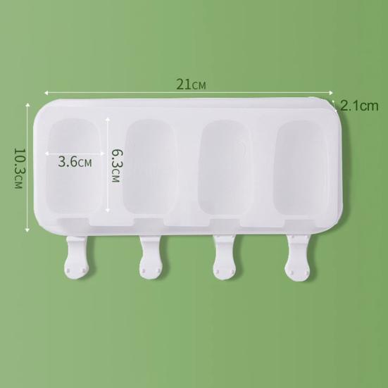 2 набора силиконовых форм для мороженого, креативная форма для мороженого, 4 ячейки, форма для эскимо со 100 деревянными палочками и 2 крышками