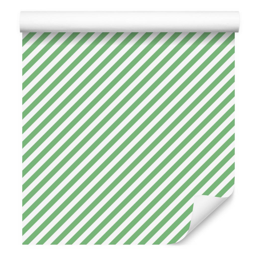 Mint, green and white striped wallpaper for living room and bedroom 50x1000