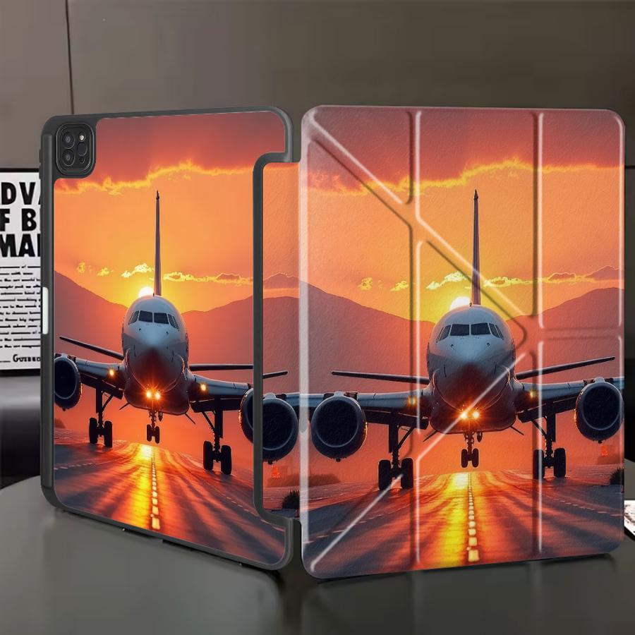Чехол для планшета с изображением заката и самолета для iPad Mini 6 7 Pro 11-го 10-го 9-го 8-го 7-го 12,9 дюйма Pro 2025 Air 4 5 M3 M2 1 2 M4 11 дюймов