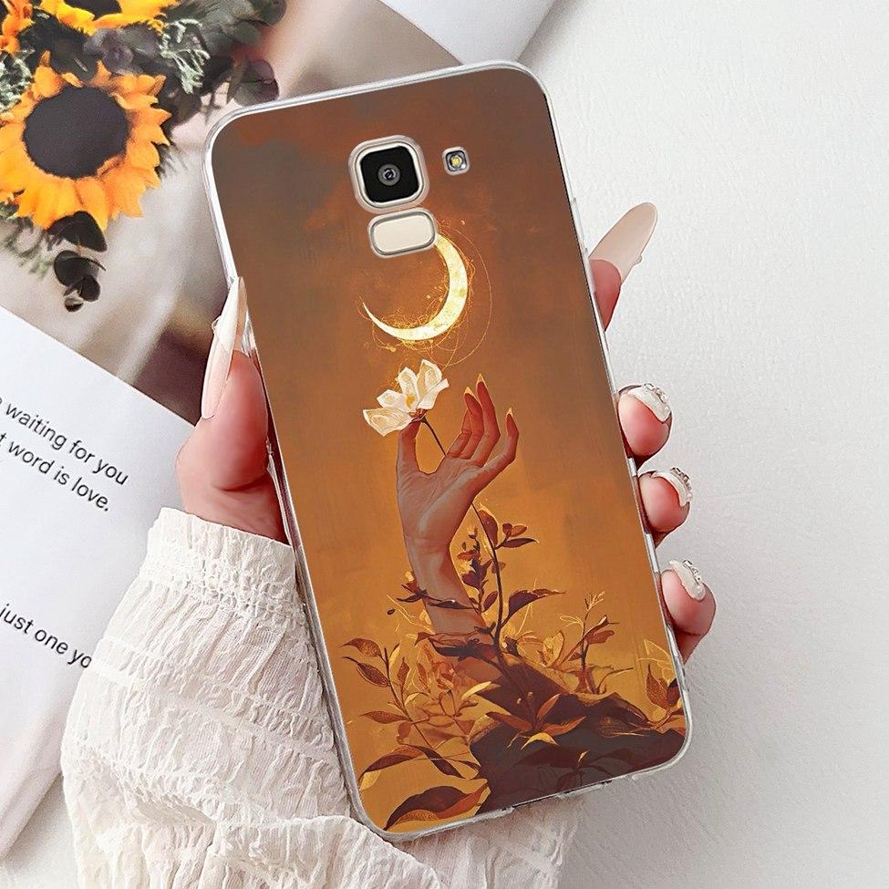 Прозрачный чехол для Samsung J6 2018 SM-J600F Милый Модный Забавный Расписной Задний Чехол для Samsung Galaxy J6 2018 Чехол для Телефона J600G J600FN