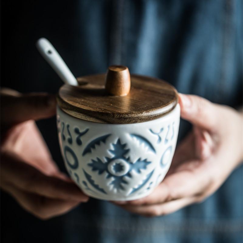 Ретро керамические банки для приправ Солонки и перечницы Кухонные принадлежности для специй Банки для специй Коробка для приправ Кухонные принадлежности