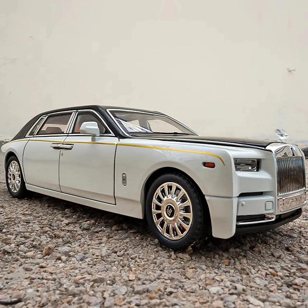 1:18 Модель автомобиля Rolls-Royce Phantom со звездным небом и люком на крыше из цинкового сплава, игрушечная литая машинка со звуком и светом, реалистичные коллекционные украшения