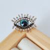 Vintage Rhinestone Eyes Brooches For Women Men Clothing Suit Metal Simulated Pearl Black Blue Eye Brooch Pins Jewelry Sets Gift