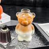 Transparent Clear Bear Glassware 320ML Milk Tea Straw Cup Cute Glass Cup With Straw  Coffee