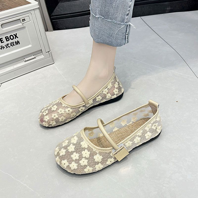 Туфли Мэри Джейн женские одинарные туфли лето новые модели с юбками тонкие Сяосянфэн туфли рыбака кружево сетка туфли бини женские