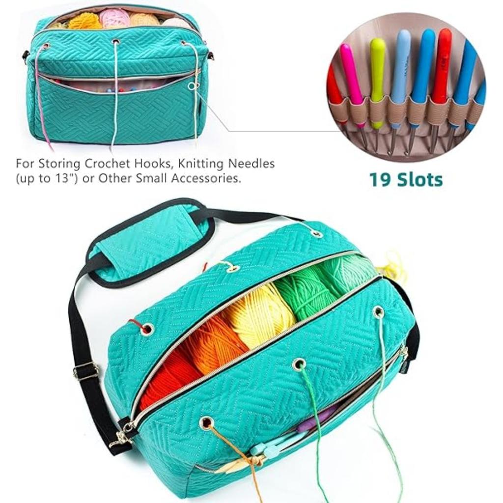Органайзер для вязания крючком - Сумка для вязания - Органайзер для хранения пряжи - Сумка для пряжи для вязания крючком - Держатель для пряжи для аксессуаров для вязания крючком