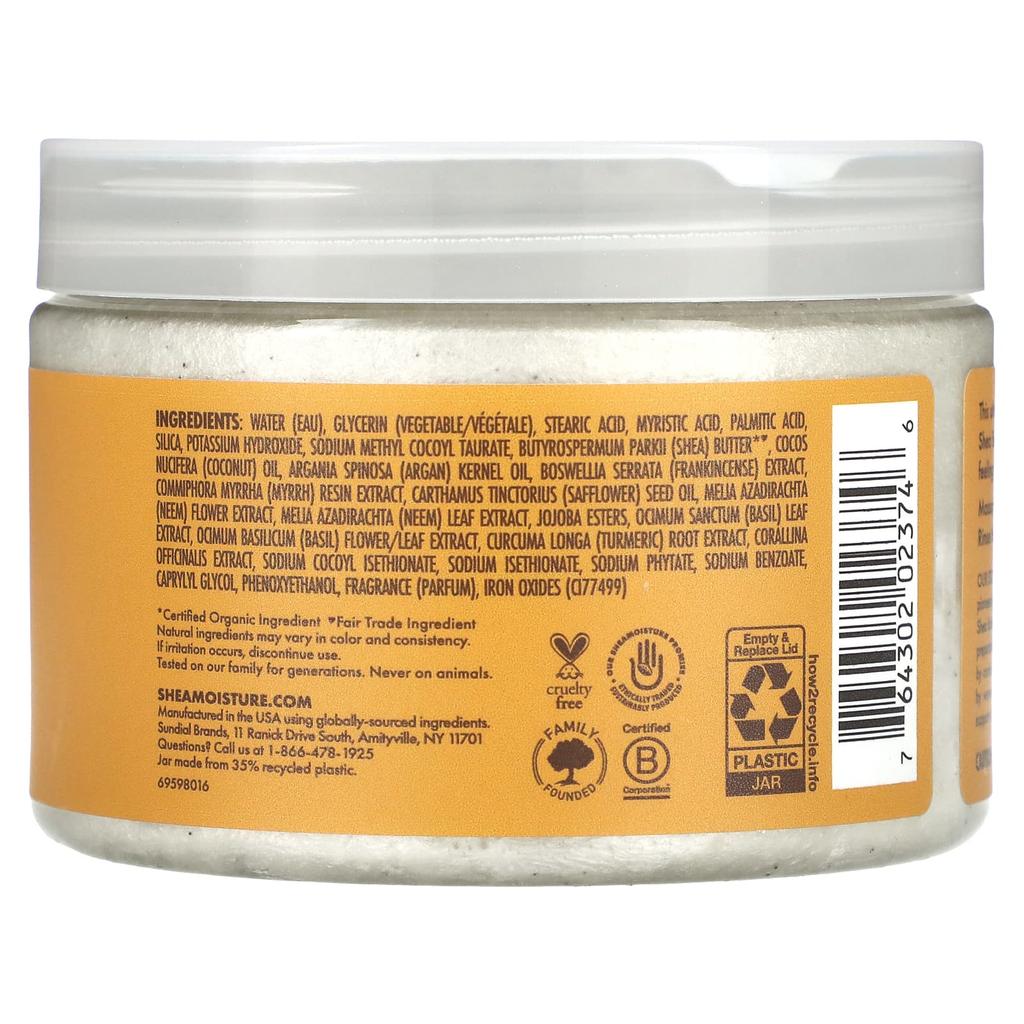 SheaMoisture Сырое масло ши, увлажняющий крем-скраб для тела, 320 г (11,3 унции)