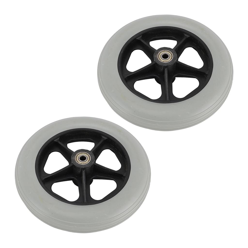 2pcs Wheelchair Wheel Wide 8 Inch Replacement Electric Wheelchair Accessory for Electric Wheelchairs Gray