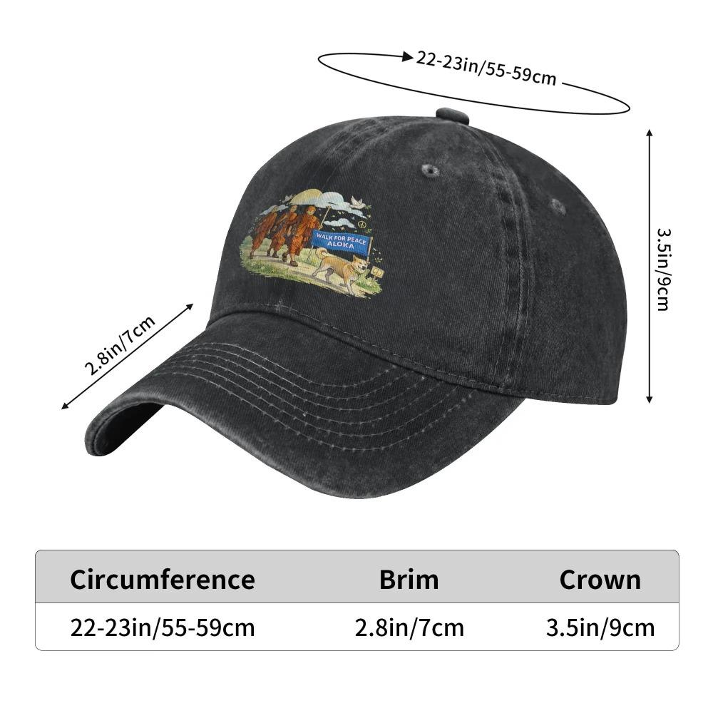 Spring Peace Walking Monks Baseball Cap Sun Sun-Proof Design Washed Hip Hop Hats Unisex-Teens Streetwear Running Hippie Cap