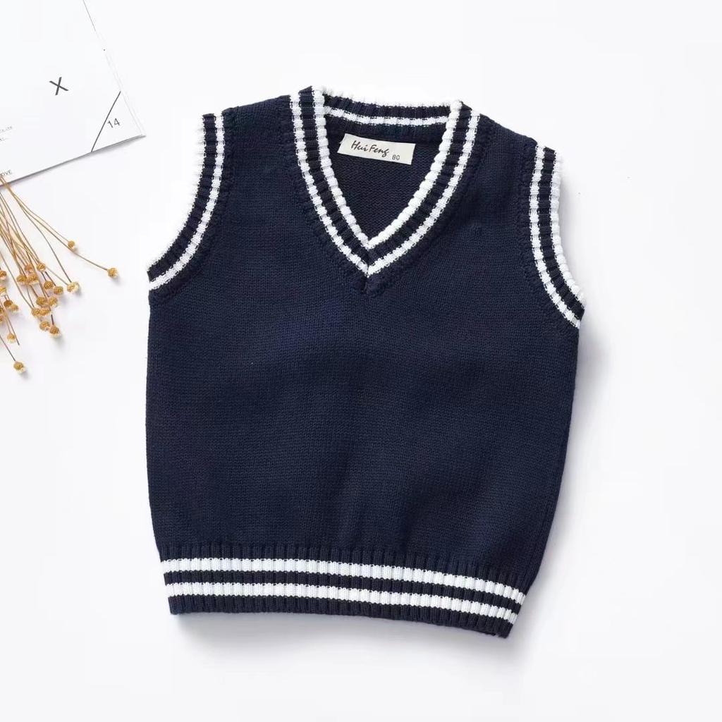 2023 Новый жилет, четырехцветный смешанный жилет без рукавов с v-образным вырезом, модный тренд, новый корейский жилет для мальчиков