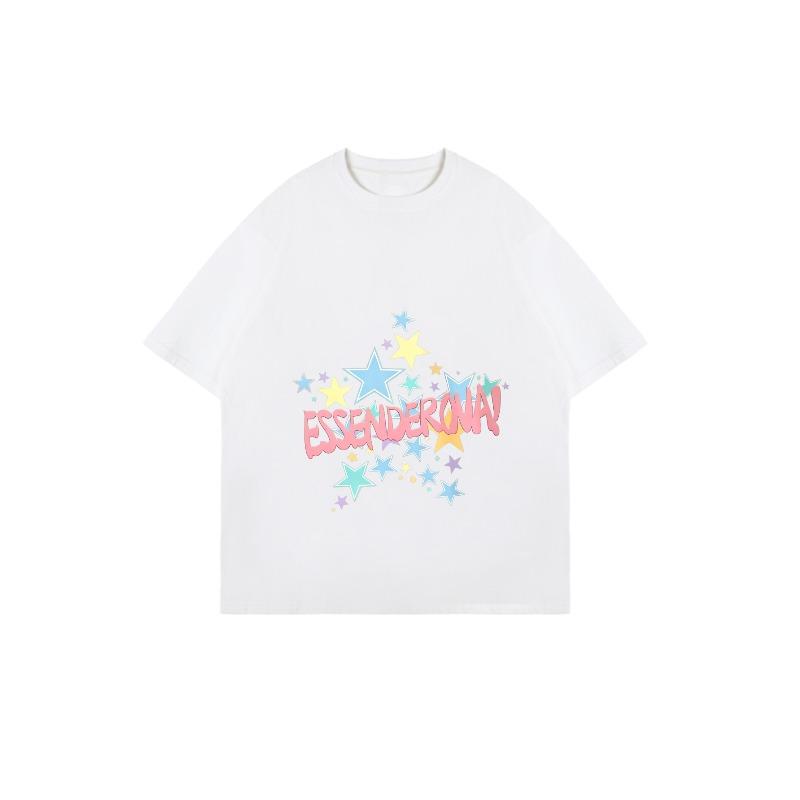 Футболка оверсайз черная с принтом звезды, базовая, графическая, повседневная, уличная мода, топ, женский летний наряд