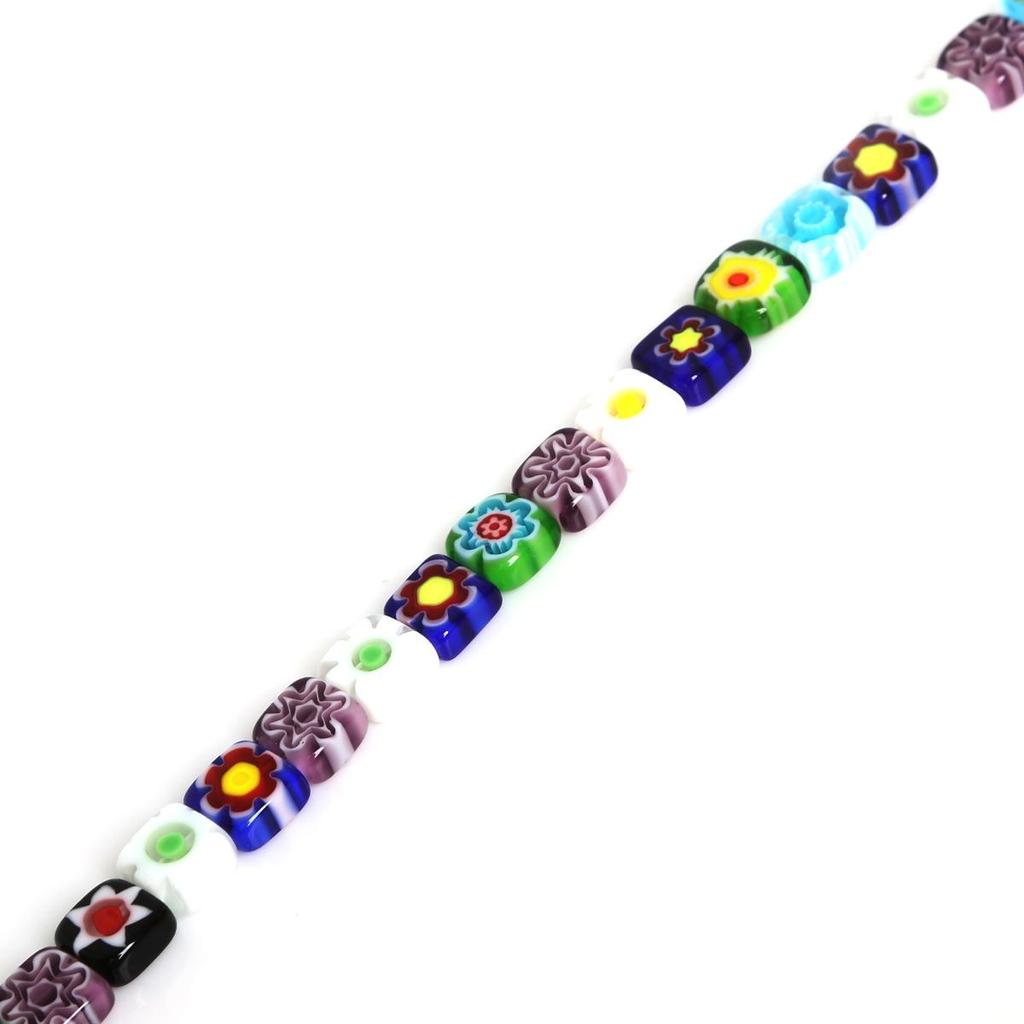 48/63 шт. тысяча цветов плоские квадратные стеклянные бусины для изготовления ювелирных изделий DIY браслет ожерелье аксессуары