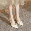 High Heels Women's Thin Heels Spring Pointed Sandals Women's Fashion Huizhou Leather Spring Women