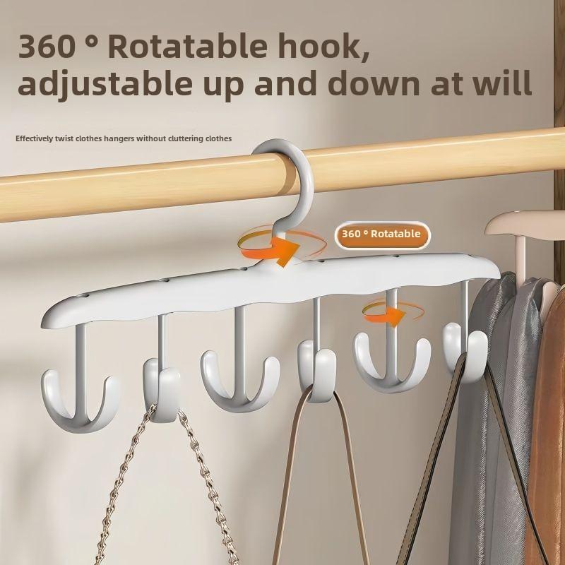 Space-Saving 12-Hook Rotating Hanger - Ideal for Ties, Underwear, Vests, And Skirts | a Portable Organizer Suitable for Dorms And Home Storage.