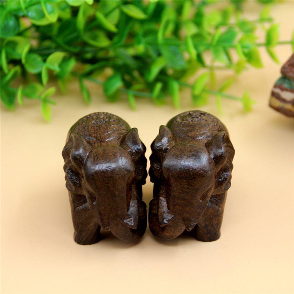 Миниатюрные фигурки для сада Lucky Mini, вырезанные вручную деревянные слоны, статуэтка слона, украшение для стола