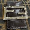 Excellent FENDI Shoulder Bag ZUCCA Pattern FF Logo with Metal Brown 26566 Used