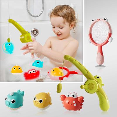 Детские игрушки для купания и игры в ванной комнате, светящиеся удочки с животными, магнитные аттракционы, игрушки для рыбалки и рыбалки